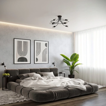 Levar 6 lampa sufitowa 6xE27 czarna SL.1456