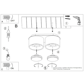 Modo 2 lampa sufitowa 2xGx53 różowa SL.2467