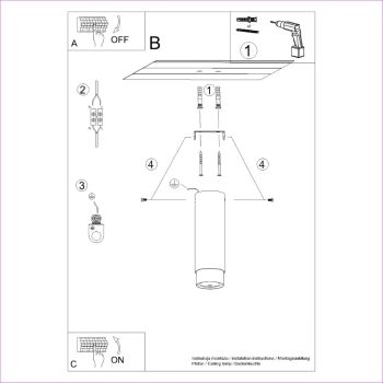 Nero 22,5 lampa sufitowa 1xGU10 czarna, chrom SL.1409