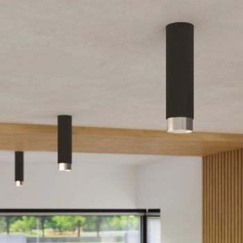 Nero 22,5 lampa sufitowa 1xGU10 czarna, chrom SL.1409