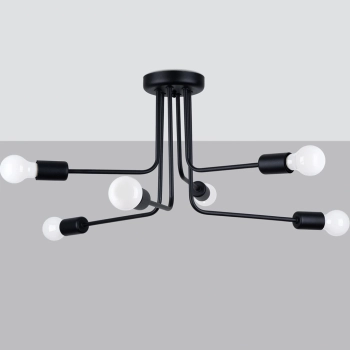 Norah 6 lampa sufitowa 6xE27 czarna SL.1452