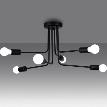 Norah 6 lampa sufitowa 6xE27 czarna SL.1452