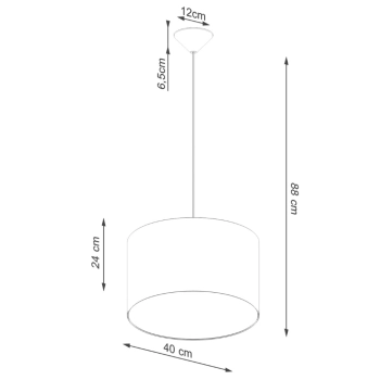 Nova 40 lampa wisząca 1xE27 czarna SL.1406