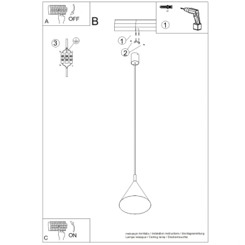 Nox 25 lampa wisząca 1xE27 czarna SL.2522