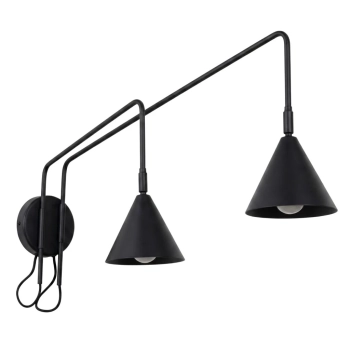 Nox 2 kinkiet 2xE14 czarny z włącznikiem SL.2507 Sollux Lighting