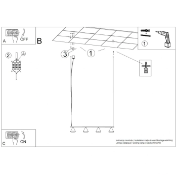 Nox 4L lampa wisząca 4xE14 czarna SL.2552