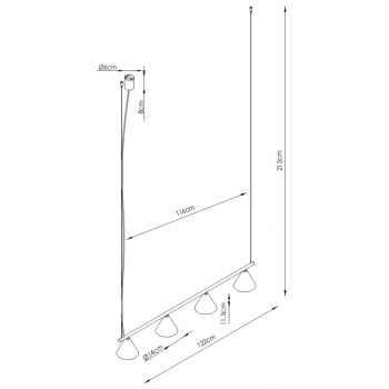 Nox 4L lampa wisząca 4xE14 zielona oliwka SL.2555