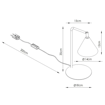 Nox lampa biurkowa 1xE14 szałwiowa SL.2576