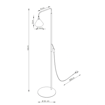 Nox lampa podłogowa 1xE14 czarna SL.2582