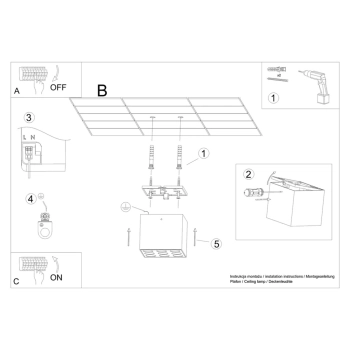 Ozzy lampa sufitowa LED 16W 1859lm 4000K czarna SL.1211