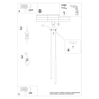 Pastelo 2 lampa wisząca 2xG9 czarna SL.1304