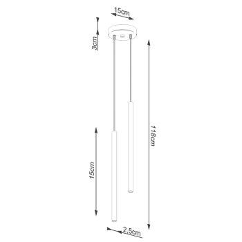 Pastelo 2 lampa wisząca 2xG9 złota SL.1305