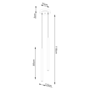 Pastelo 2 lampa wisząca 2xG9 szałwiowa SL.2134