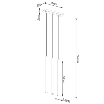 Pastelo 3L lampa wisząca 3xG9 beton SL.1272