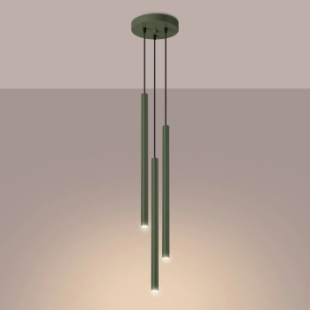 Pastelo 3P lampa wisząca 3xG9 zielona oliwka SL.1521