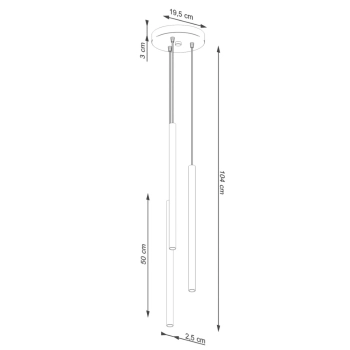 Pastelo 3P lampa wisząca 3xG9 ochra czerwona SL.1527