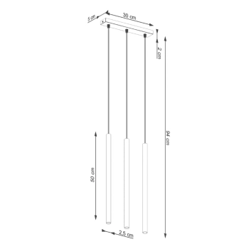Pastelo 3 lampa wisząca 3xG9 zielona oliwka SL.1520