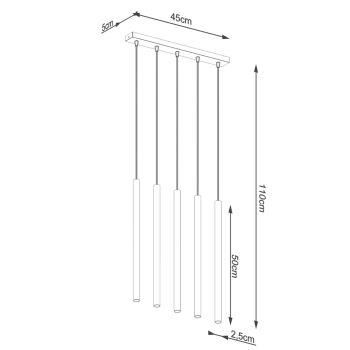 Pastelo 5L lampa wisząca 5xG9 złota SL.1173