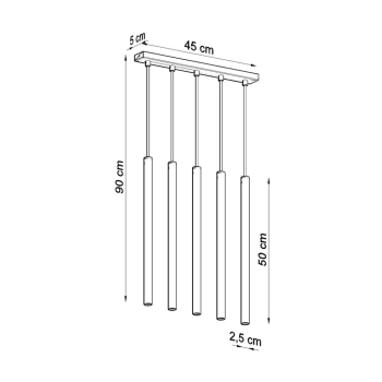 Pastelo 5L lampa wisząca 5xG9 złoty połysk SL.1198