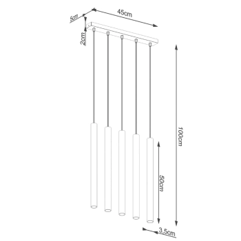 Pastelo 5L lampa wisząca 5xG9 beton SL.1274