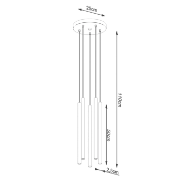 Pastelo 5P lampa wisząca 5xG9 czarna SL.1176