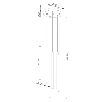Pastelo 5P lampa wisząca 5xG9 zielona oliwka SL.1522