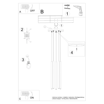 Pastelo 5P lampa wisząca 5xG9 zielona oliwka SL.1522