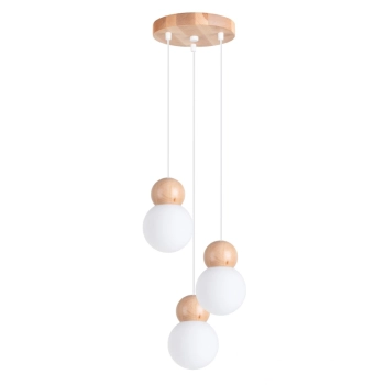 Pekka 3P lampa wisząca 3xG9 biała, naturalne drewno SL.1391 Sollux Lighting