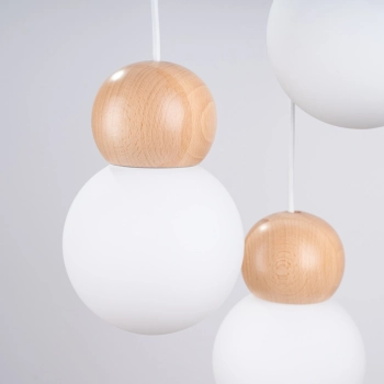 Pekka 3P lampa wisząca 3xG9 biała, naturalne drewno SL.1391