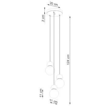 Pekka 3P lampa wisząca 3xG9 biała, naturalne drewno SL.1391