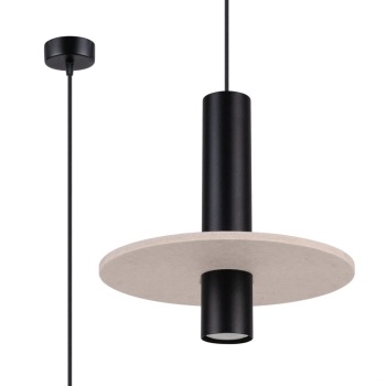 Pelta 1 lampa wisząca 1xGU10 czarna, beżowa SL.1882 Sollux Lighting