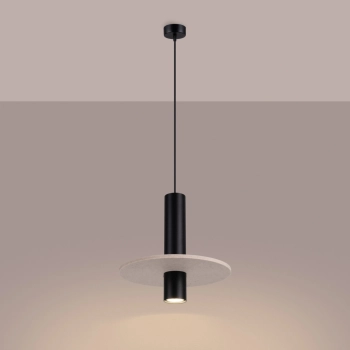 Pelta 1 lampa wisząca 1xGU10 czarna, beżowa SL.1882