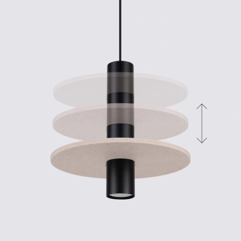 Pelta 1 lampa wisząca 1xGU10 czarna, beżowa SL.1882