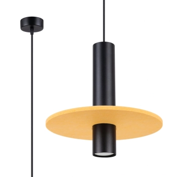Pelta 1 lampa wisząca 1xGU10 czarna, żółta SL.1883 Sollux Lighting