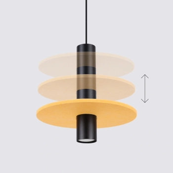 Pelta 1 lampa wisząca 1xGU10 czarna, żółta SL.1883