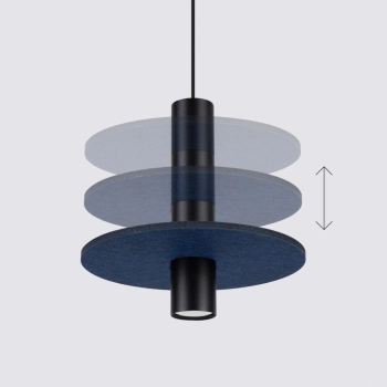 Pelta 1 lampa wisząca 1xGU10 czarna, granatowa SL.1884