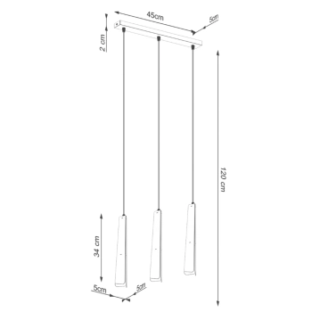 Prysm 3L lampa wisząca 3xG9 biała SL.1399