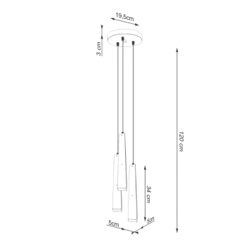 Prysm 3P lampa wisząca 3xG9 biała SL.1398