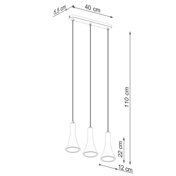 Rea 3L lampa wisząca 3xE14 beton SL.1225
