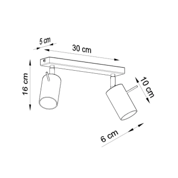 Ring 2 lampa sufitowa 2xGU10 szałwiowa SL.2178
