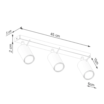 Ring 3L lampa sufitowa 3xGU10 ochra czerwona SL.1508