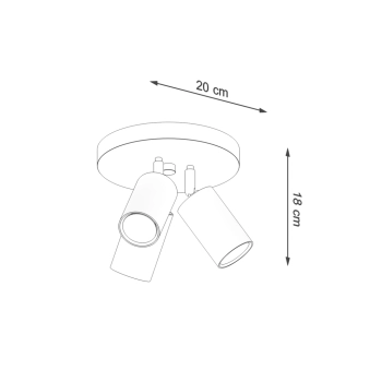 Ring 3P lampa sufitowa 3xGU10 błękitna SL.2204
