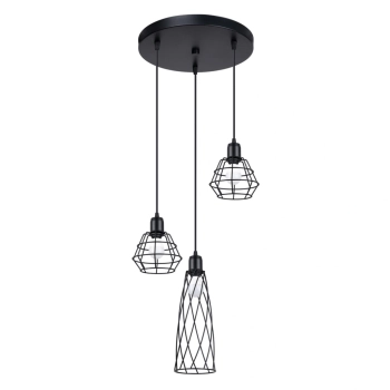 Suba 3P lampa wisząca 3xE14 czarna SL.1166 Sollux Lighting