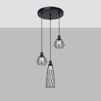 Suba 3P lampa wisząca 3xE14 czarna SL.1166