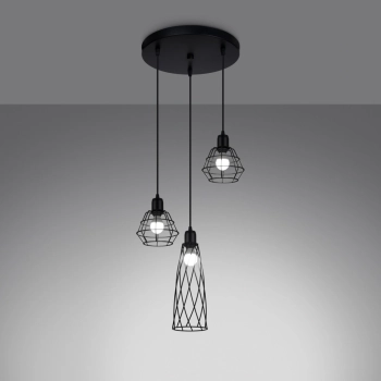 Suba 3P lampa wisząca 3xE14 czarna SL.1166