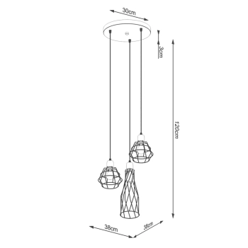 Suba 3P lampa wisząca 3xE14 czarna SL.1166