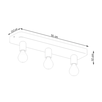 Tavo 3 lampa sufitowa 3xE27 szara SL.1158
