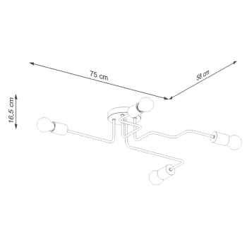 Timbo 4 lampa sufitowa 4xE27 biała SL.1665