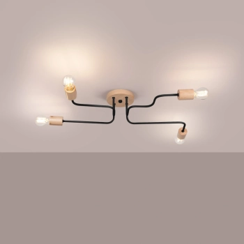 Timbo 4 lampa sufitowa 4xE27 czarna SL.1669