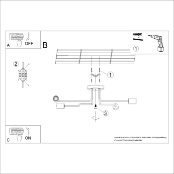 Timbo 4 lampa sufitowa 4xE27 czarna SL.1669